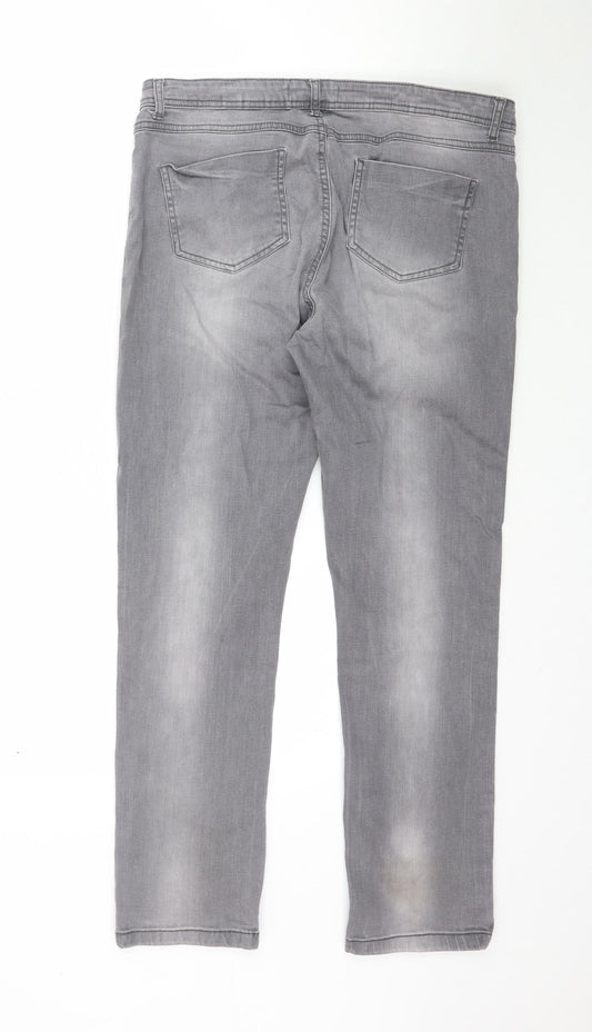 BHS Womens Grey  Denim Skinny Jeans Size 14 L29 in - Slim leg