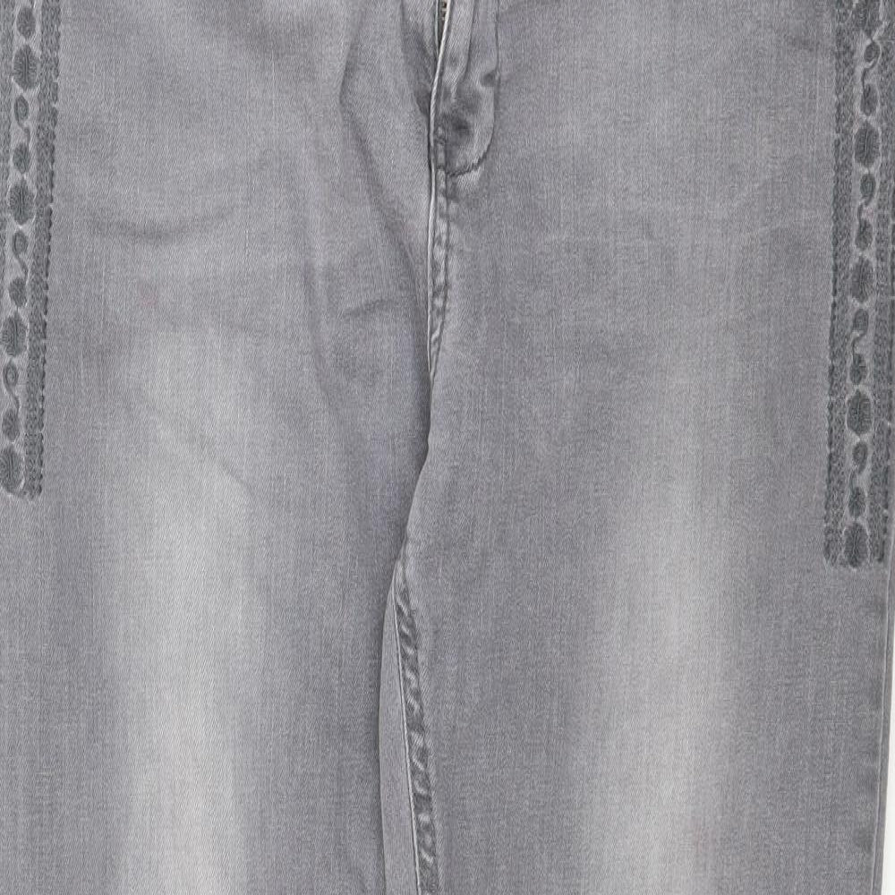 BHS Womens Grey  Denim Skinny Jeans Size 14 L29 in - Slim leg