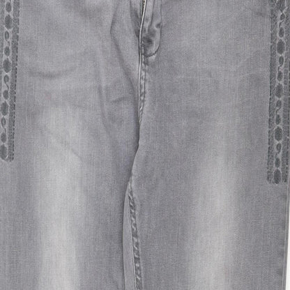 BHS Womens Grey  Denim Skinny Jeans Size 14 L29 in - Slim leg