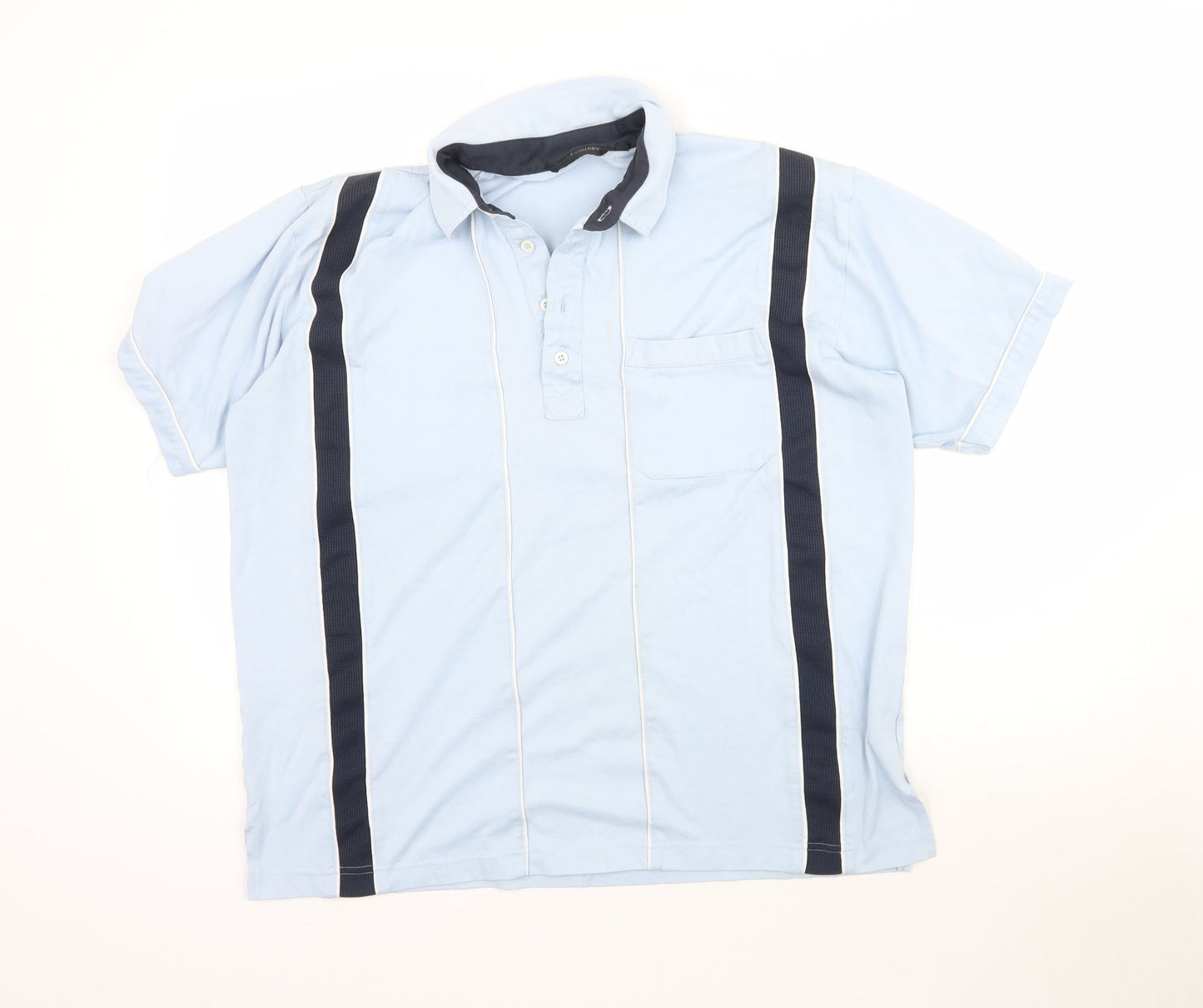 Mens UK Size L Peter Gribby Blue  Button-Up Short Sleeve Casual Shirt
