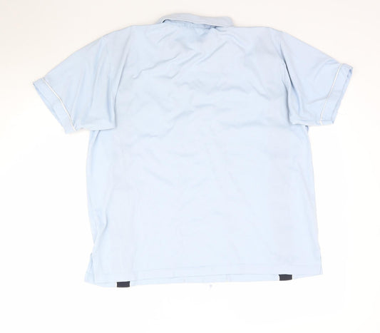Mens UK Size L Peter Gribby Blue  Button-Up Short Sleeve Casual Shirt