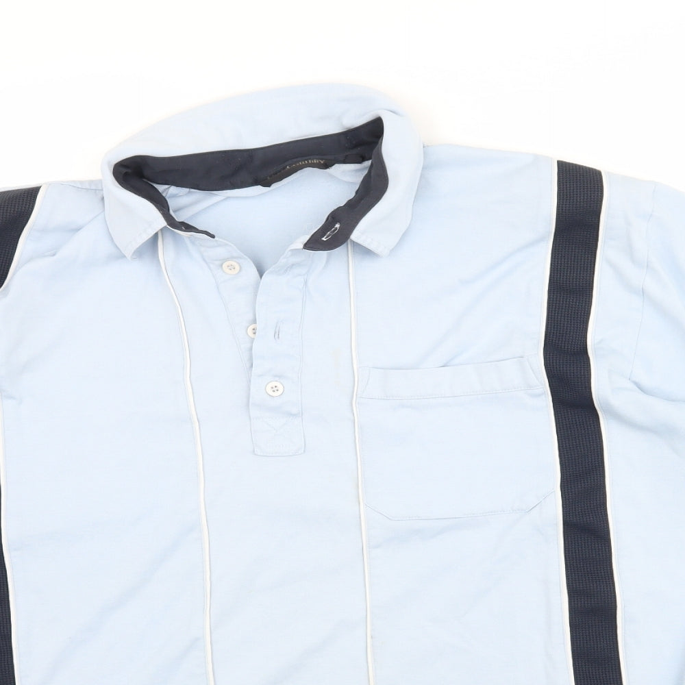 Mens UK Size L Peter Gribby Blue  Button-Up Short Sleeve Casual Shirt