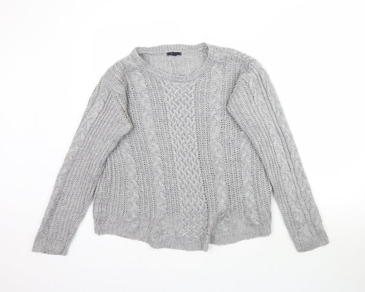 Womens UK Size L Kiabi Grey Pullover Jumper