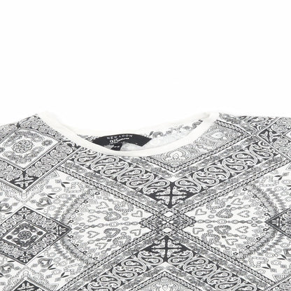 New Look Girls White Paisley  Cropped T-Shirt Size 14-15 Years