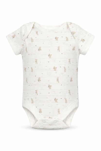 Matalan Baby White Striped  Babygrow One-Piece Size 0-3 Months  - Bears