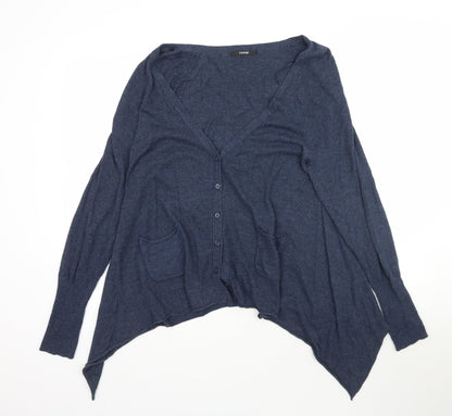 George Womens Blue  Knit Cardigan Jumper Size 14  - Asymmetric Hem