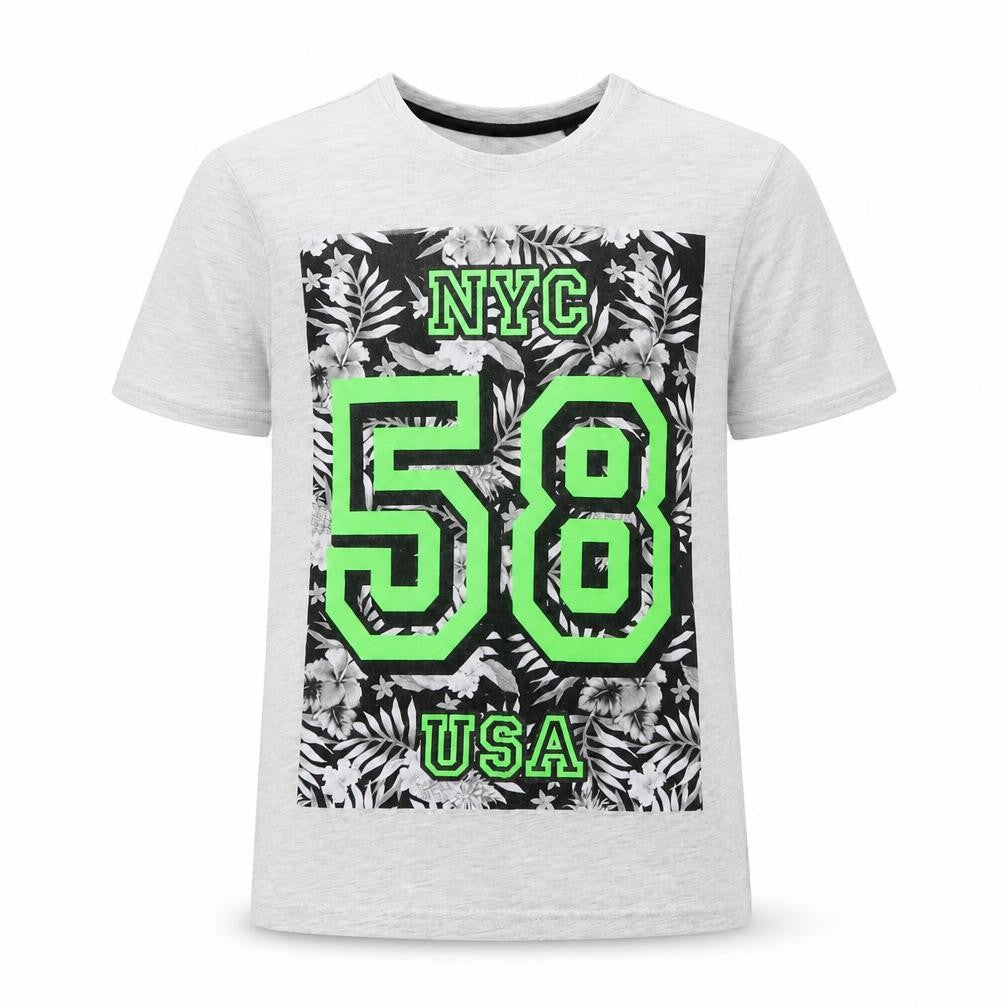 Rebel Boys Grey   Basic T-Shirt Size 10-11 Years  - NYC 58