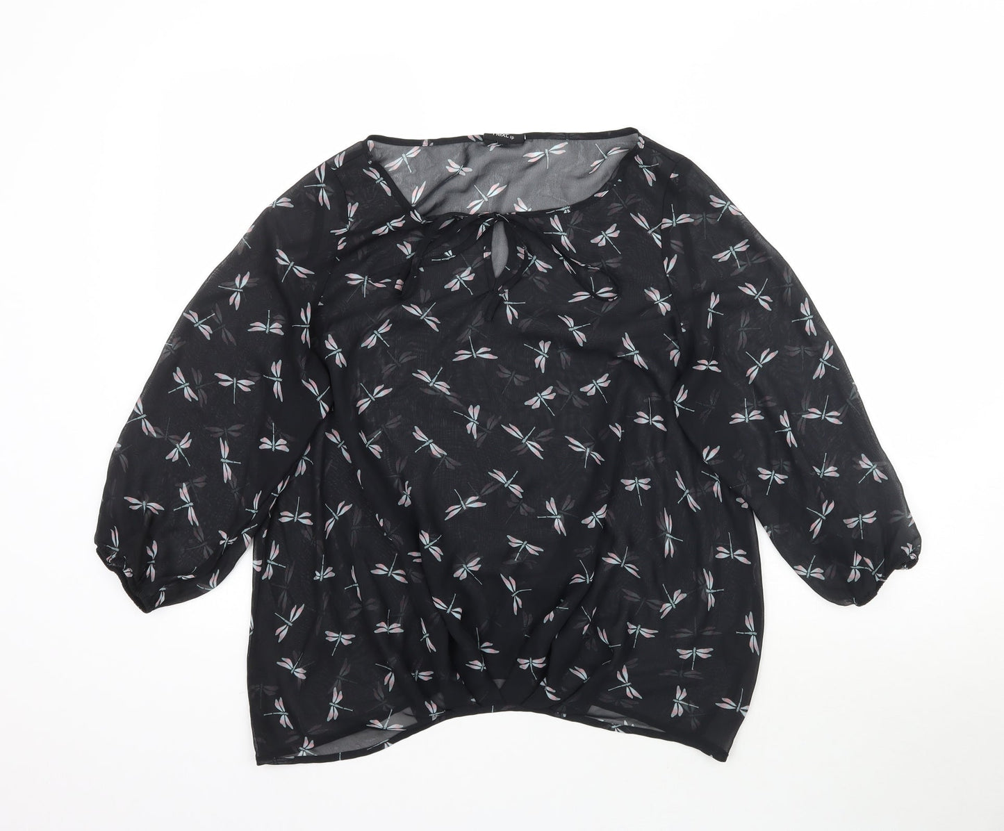 Womens UK Size 10 NEXT Black Basic Blouse