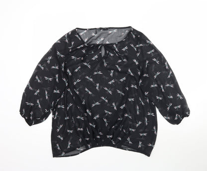 Womens UK Size 10 NEXT Black Basic Blouse