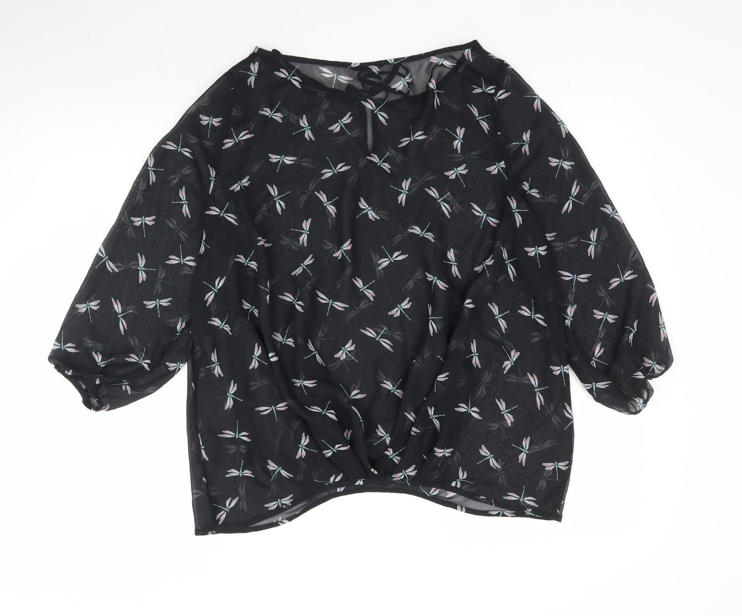 Womens UK Size 10 NEXT Black Basic Blouse