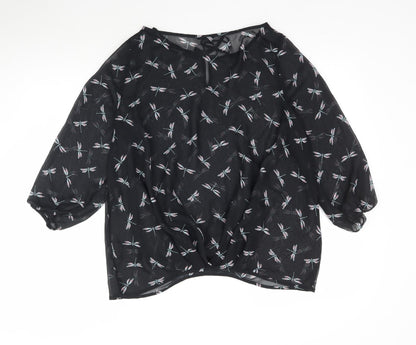 Womens UK Size 10 NEXT Black Basic Blouse
