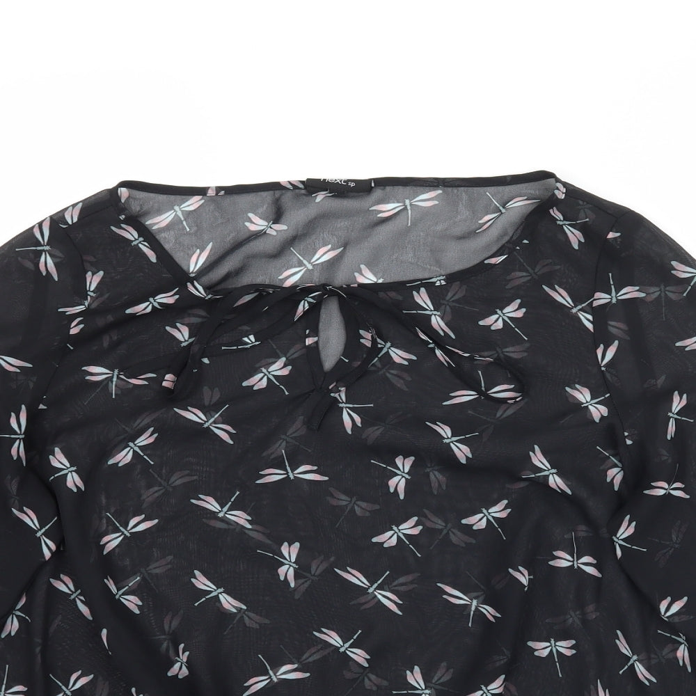Womens UK Size 10 NEXT Black Basic Blouse