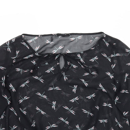 Womens UK Size 10 NEXT Black Basic Blouse