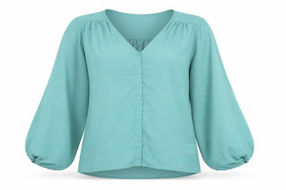 Womens UK Size 8 H&M Green Basic Blouse