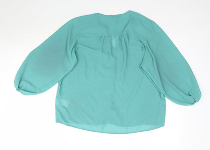 Womens UK Size 8 H&M Green Basic Blouse