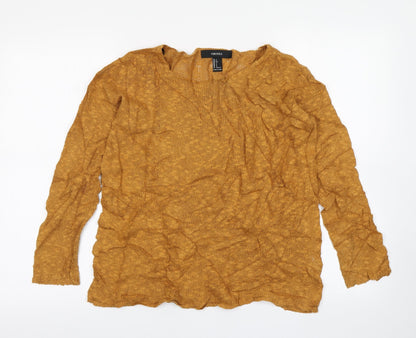 FOREVER 21 Womens Yellow  Knit Pullover Jumper Size S