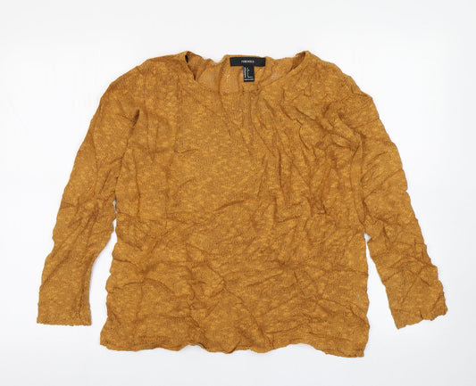 FOREVER 21 Womens Yellow  Knit Pullover Jumper Size S