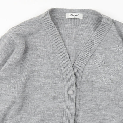 Womens UK Size L Care Grey Cardigan Jumper