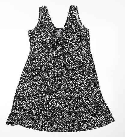 M&S Collection Womens Black Geometric  Tank Dress  Size 8