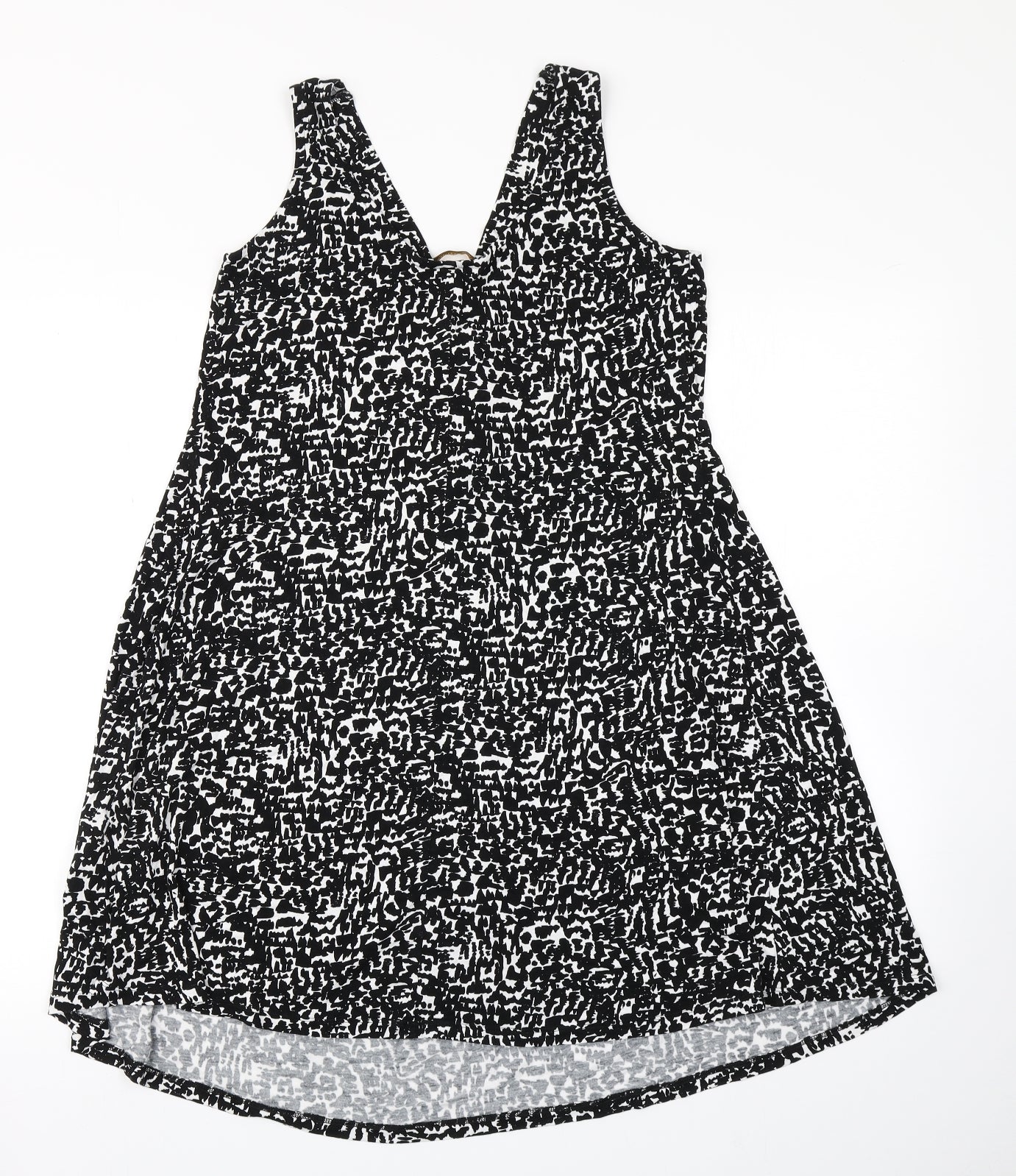M&S Collection Womens Black Geometric  Tank Dress  Size 8