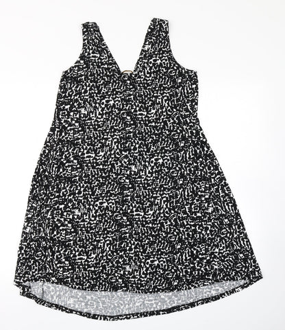 M&S Collection Womens Black Geometric  Tank Dress  Size 8