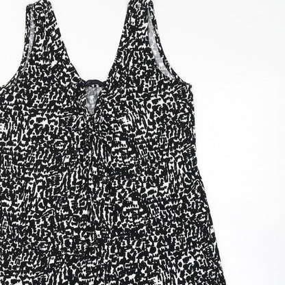 M&S Collection Womens Black Geometric  Tank Dress  Size 8