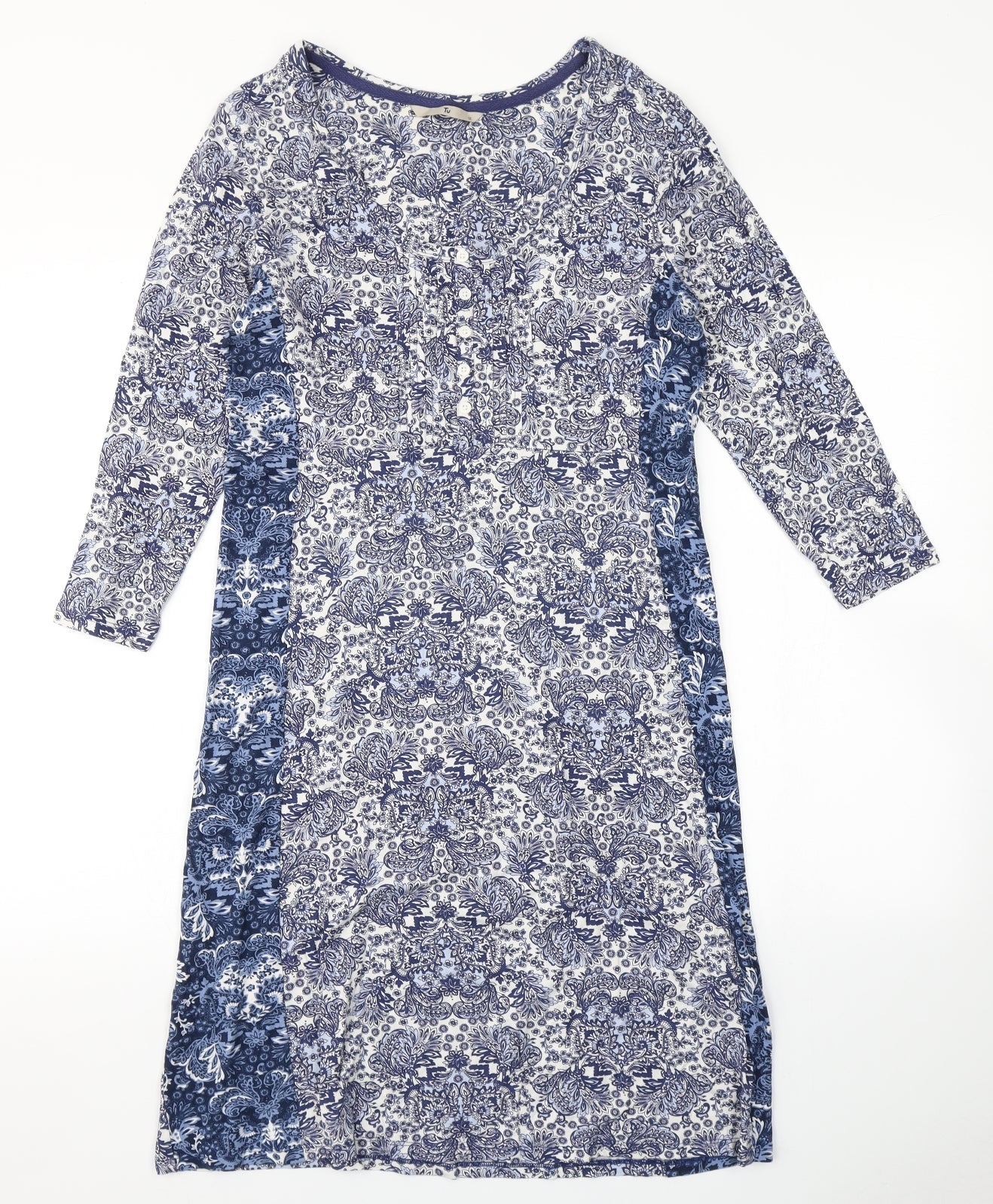 TU Womens Blue Floral  Fit & Flare  Size 12