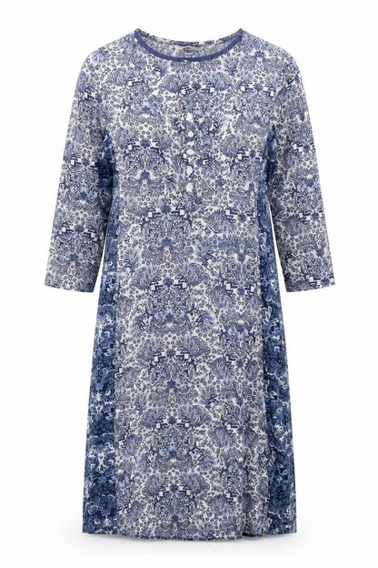 Tu Womens Blue Floral  Fit & Flare  Size 12
