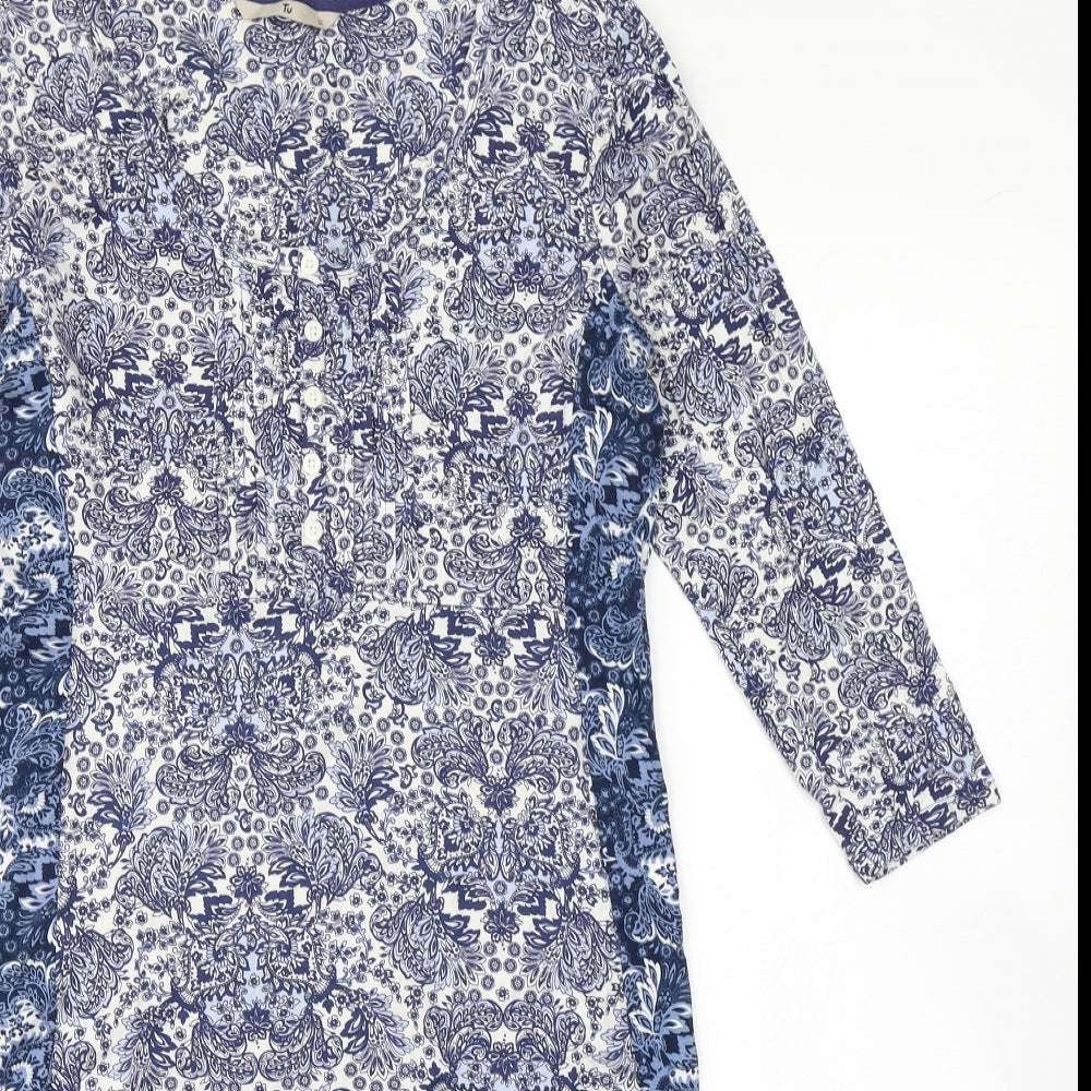 TU Womens Blue Floral  Fit & Flare  Size 12