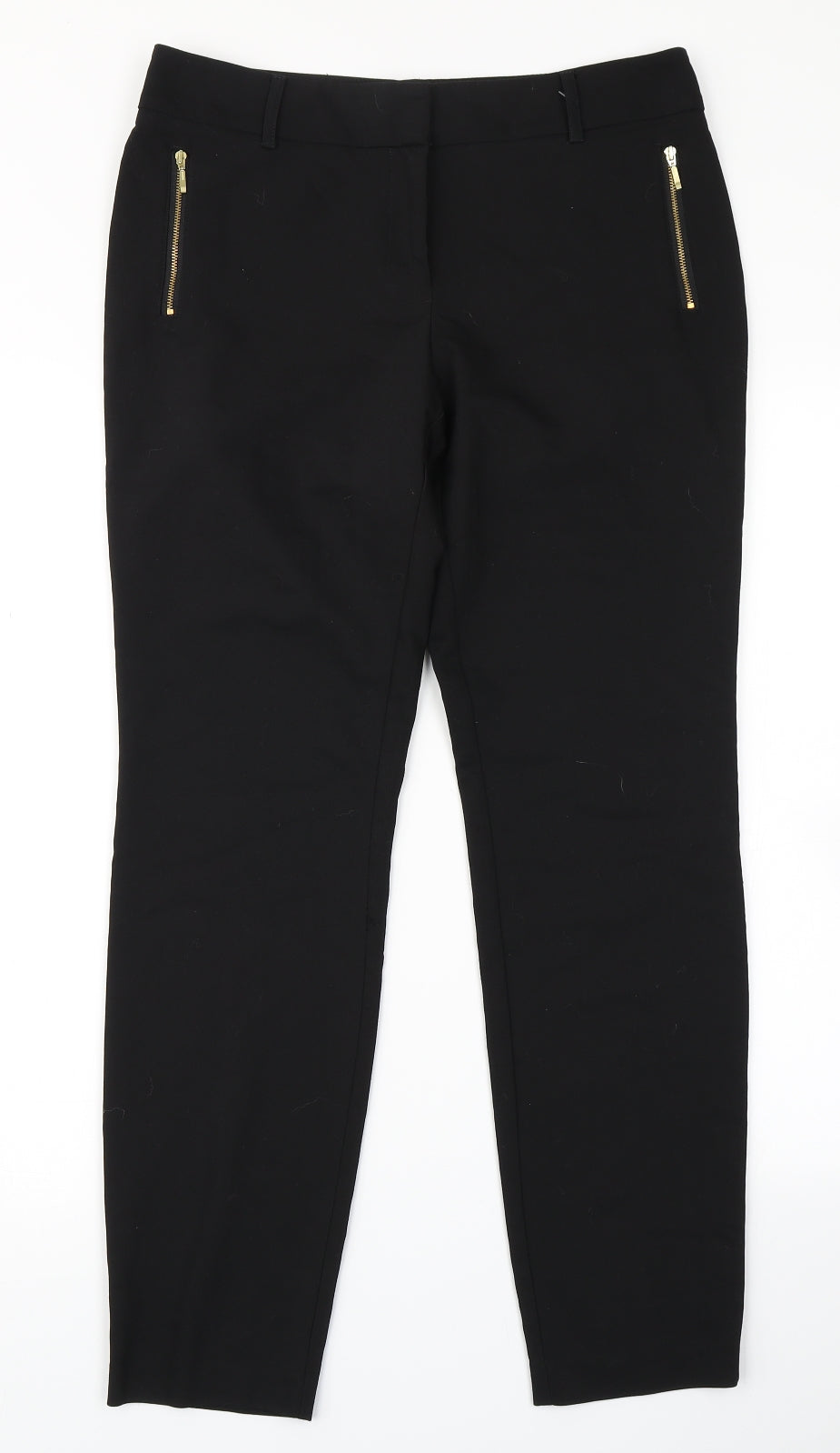 Womens UK Size 10 Papaya Regular Fit Dress Pants Black Trousers