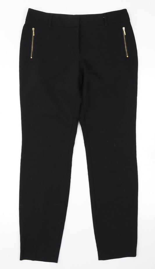 Womens UK Size 10 Papaya Regular Fit Dress Pants Black Trousers