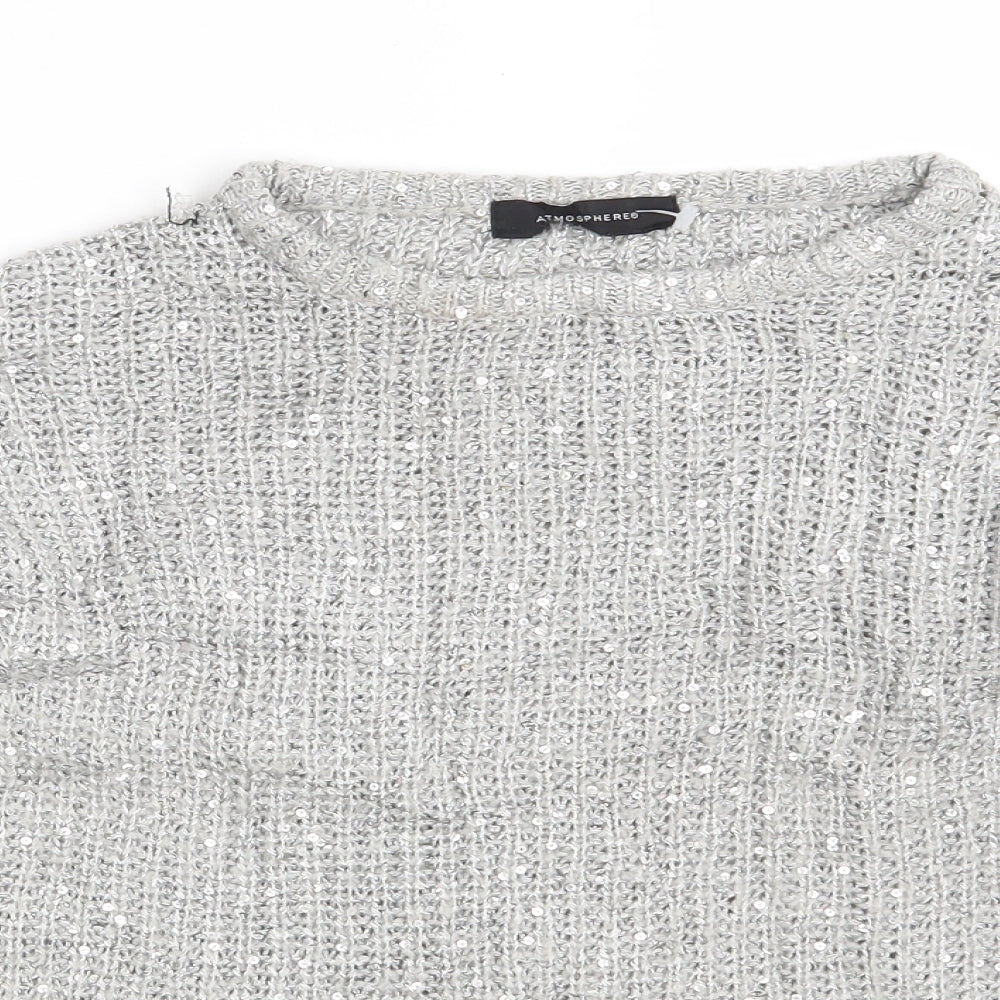 Womens UK Size 8 Atmosphere Grey Pullover Jumper
