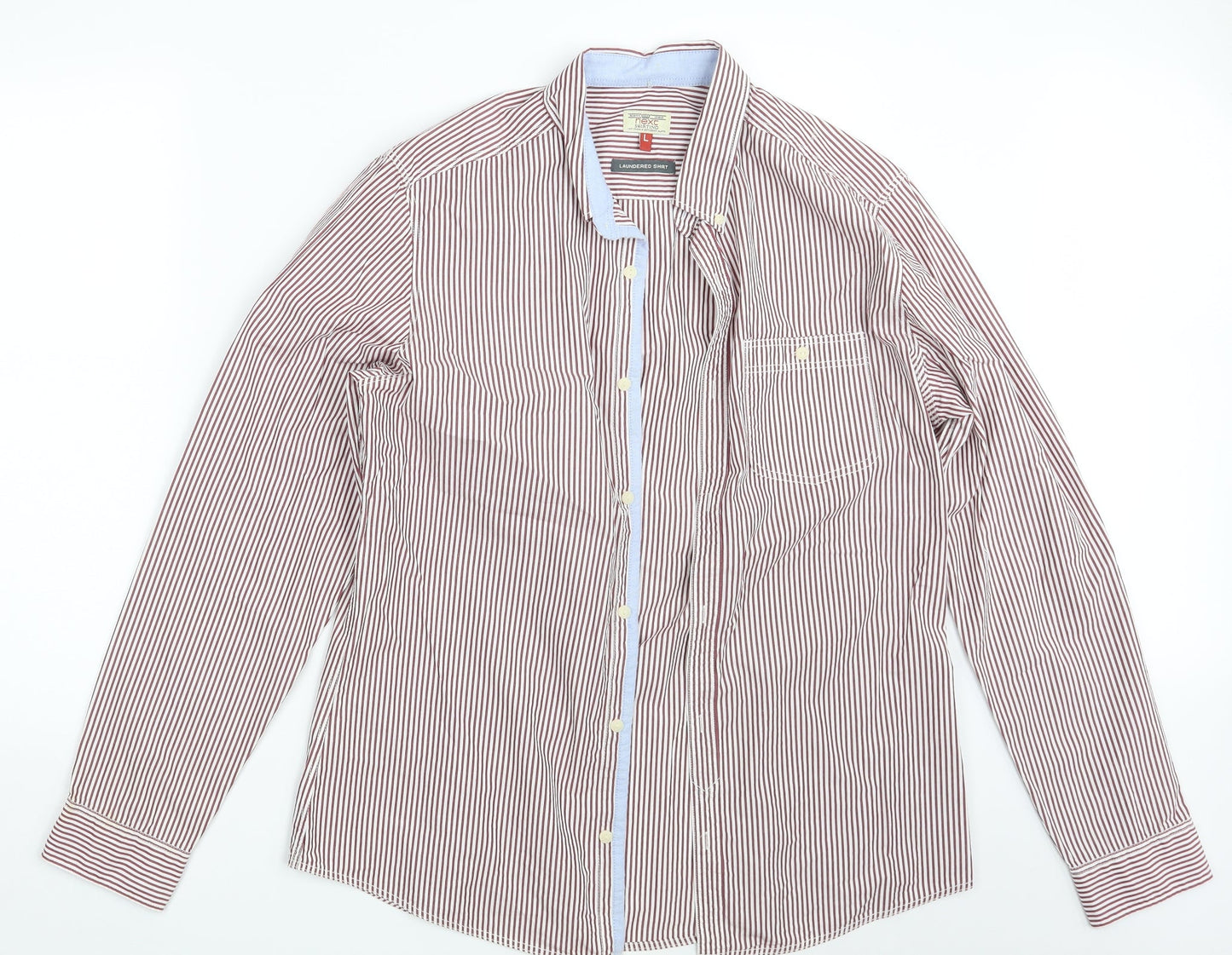 Mens UK Size L NEXT Red  Button-Up Long Sleeve Casual Shirt