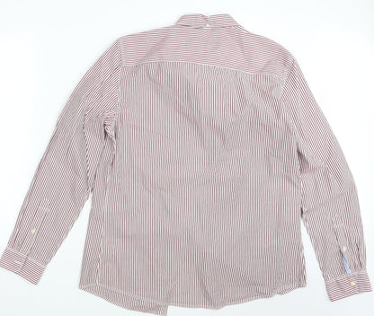 Mens UK Size L NEXT Red  Button-Up Long Sleeve Casual Shirt