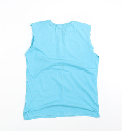 Rebel  Girls Blue   Basic T-Shirt Size 10-11 Years