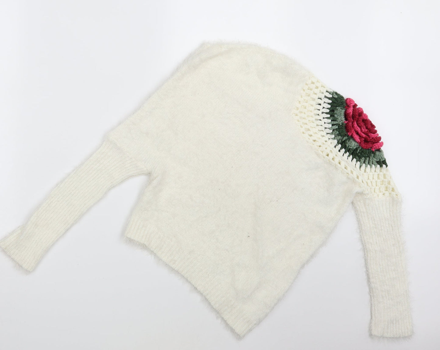 Womens UK Size One Size Preworn Ivory Pullover Jumper