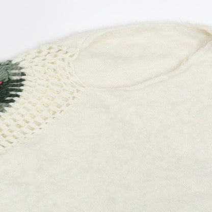 Womens UK Size One Size Preworn Ivory Pullover Jumper