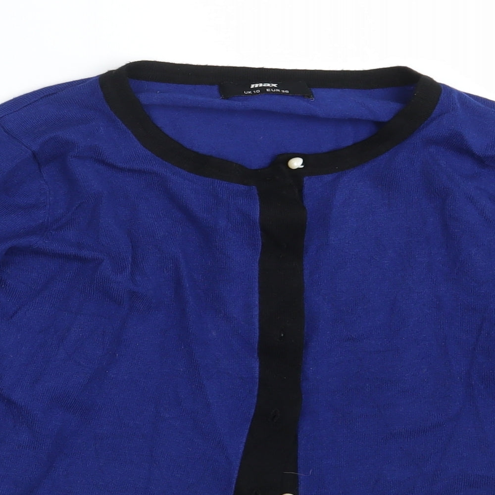 Womens UK Size 10 Max Blue Cardigan Jumper