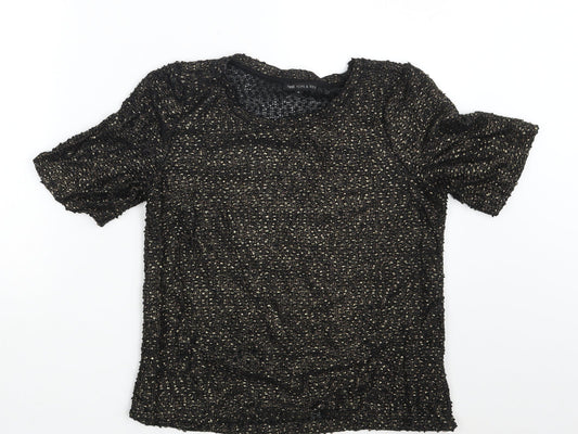 Womens UK Size 8 NEXT Gold Basic T-Shirt