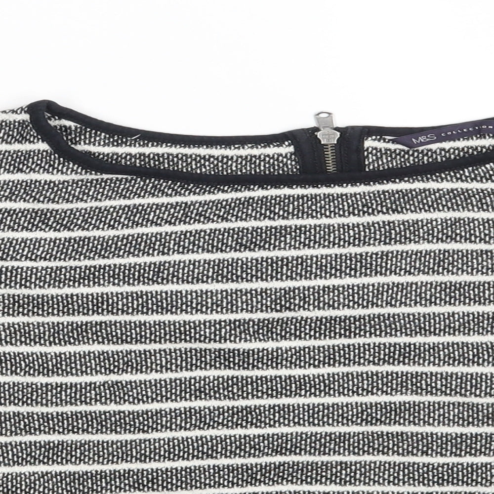 Marks & Spencer Womens Black Striped  Pullover Sweatshirt Size 16