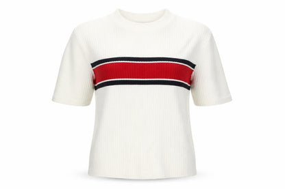 H&M Womens White Striped  Pullover Jumper Size S