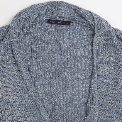 Womens UK Size One Size M&S Blue Wrap Jumper