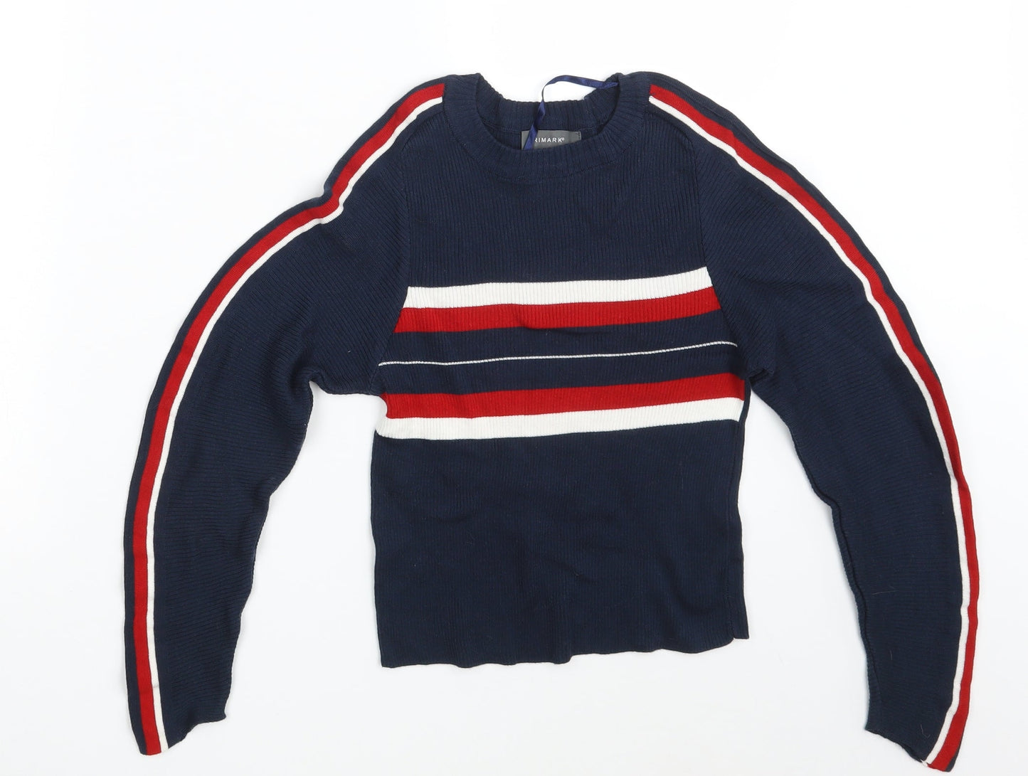 Primark Womens Blue Striped  Pullover Sweatshirt Size 6