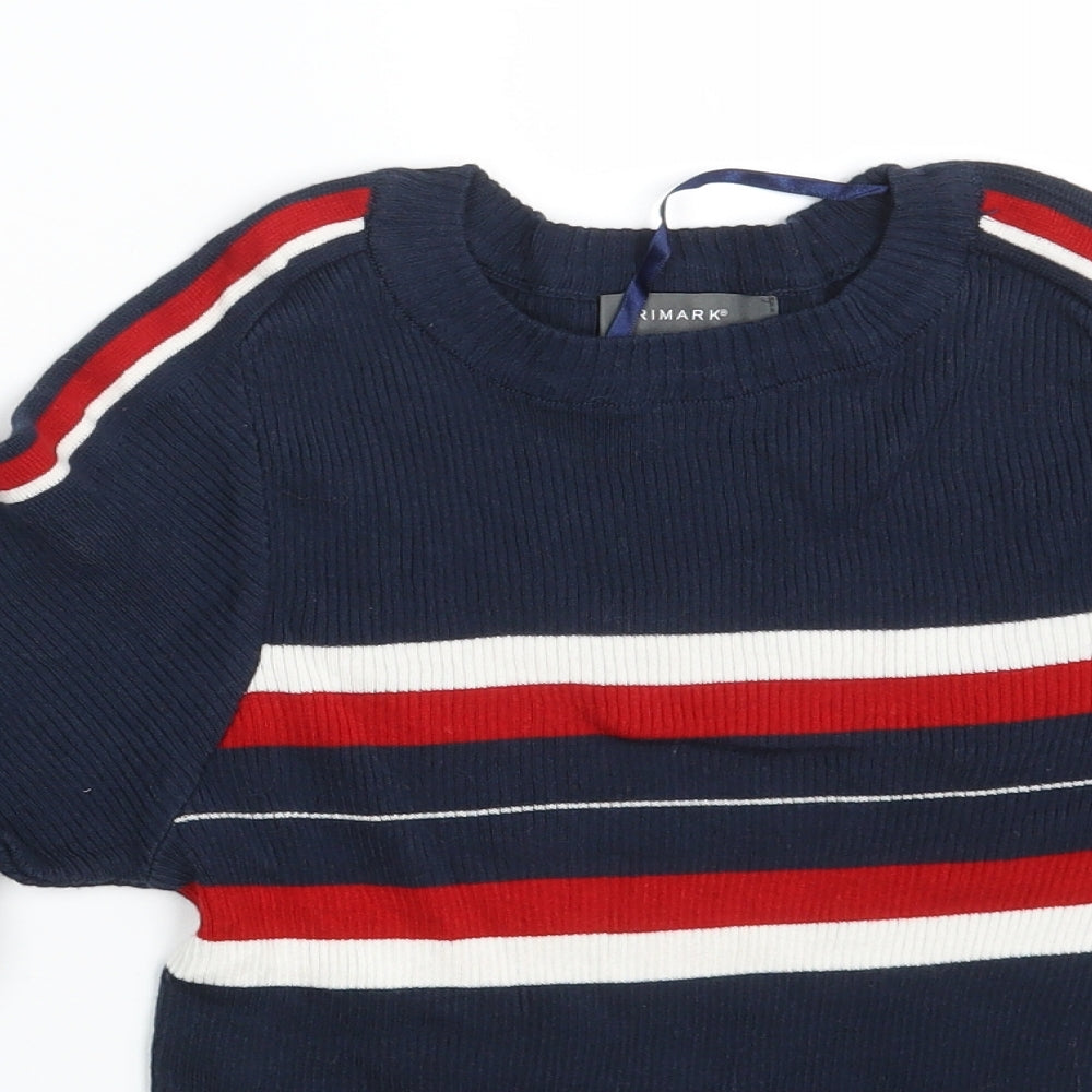 Primark Womens Blue Striped  Pullover Sweatshirt Size 6