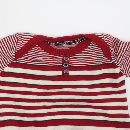M&S Girls Multicoloured Striped  Pullover Jumper Size 3-6 Months