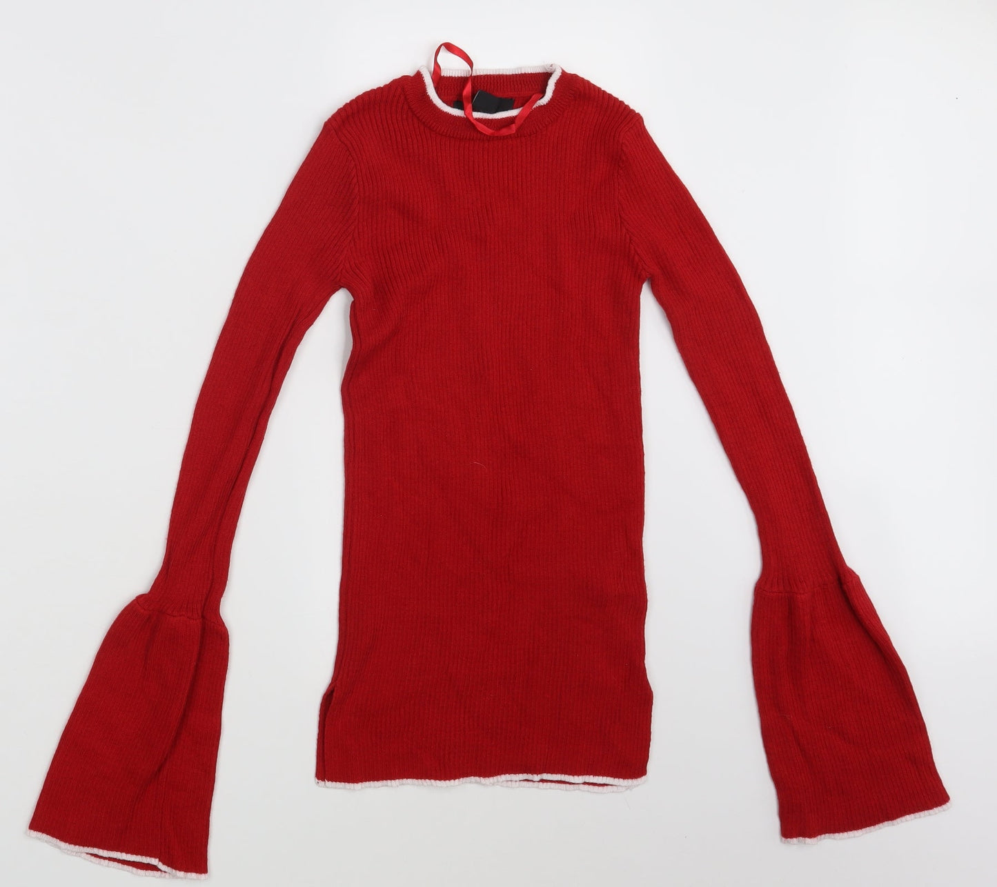 Womens UK Size 8 Preworn Red Pullover Jumper