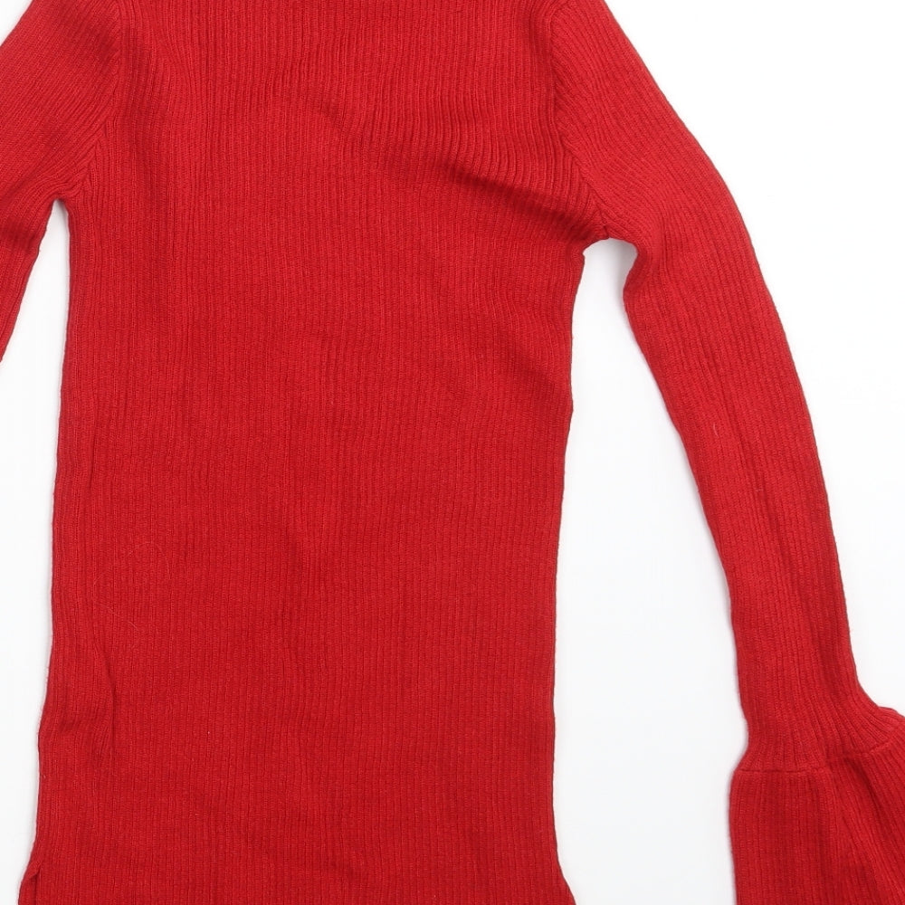 Womens UK Size 8 Preworn Red Pullover Jumper