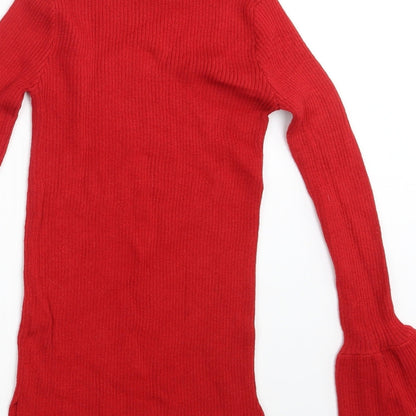 Womens UK Size 8 Preworn Red Pullover Jumper