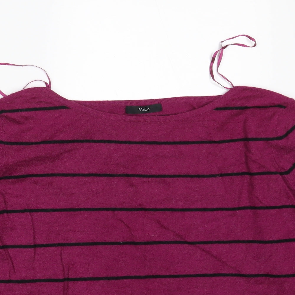 Womens UK Size 14 M&Co. Purple Pullover Jumper