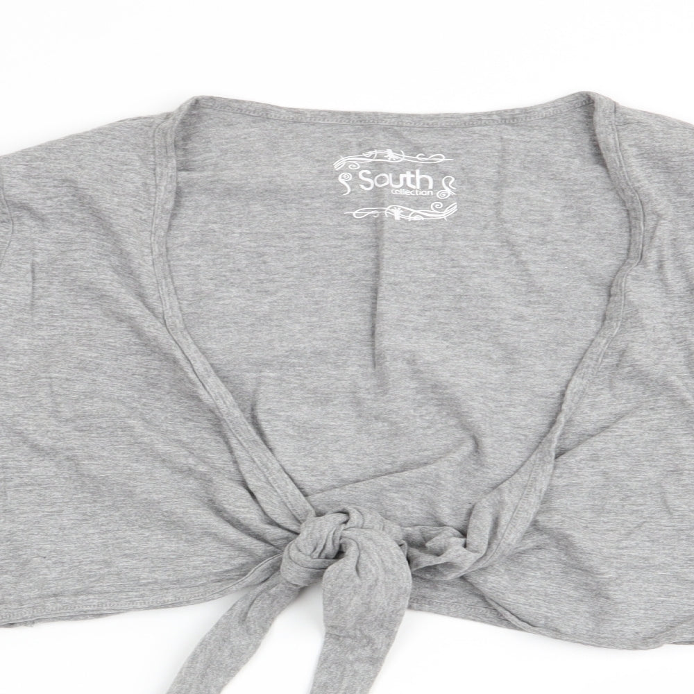 Womens UK Size 12 south Grey Wrap T-Shirt